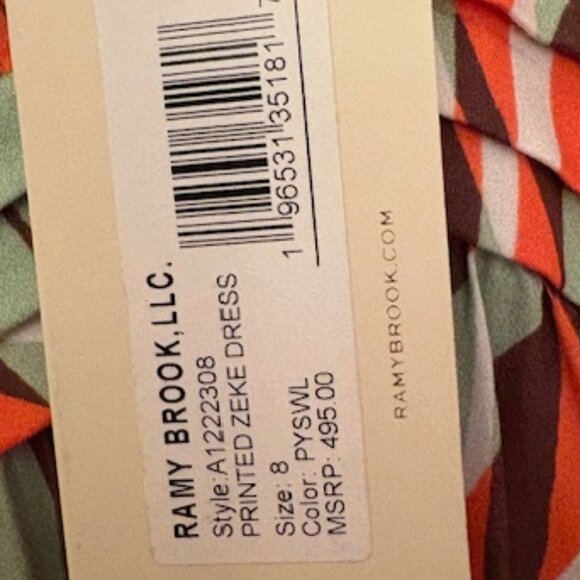 Ramy Brook Silk Palm Leaf Print Dress, Sz 8, $495 - Picture 7 of 11